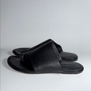 VINCE Edris Leather sandals black leather slide sandals size 7.5